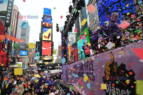 Test konfetti przed Sylwestrem na Times Square