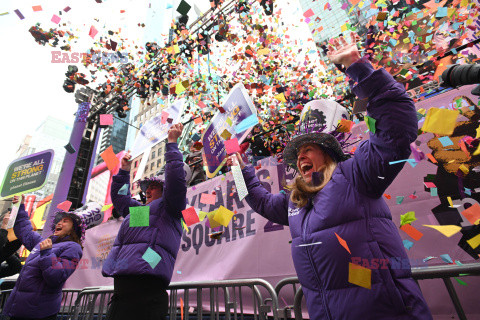 Test konfetti przed Sylwestrem na Times Square