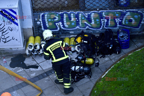 Pożar w budynku w centrum Santander