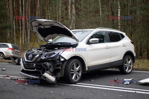 Wypadek na DK32 koło Zielonej Góry