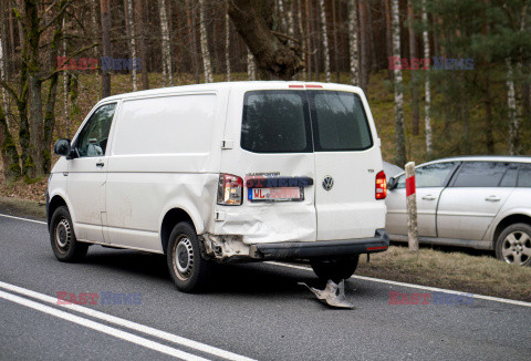 Wypadek na DK32 koło Zielonej Góry