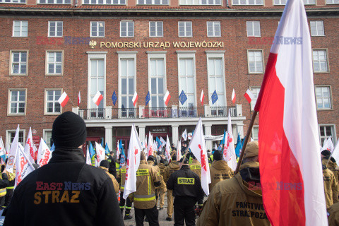 Protest służb mundurowych w Gdańsku