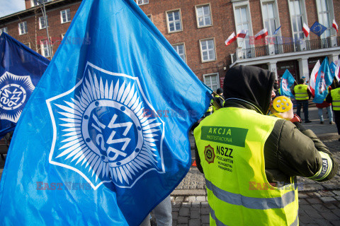 Protest służb mundurowych w Gdańsku