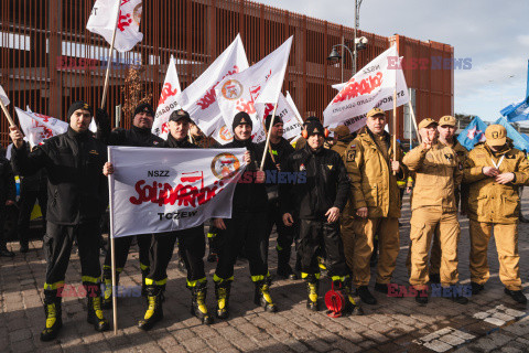 Protest służb mundurowych w Gdańsku