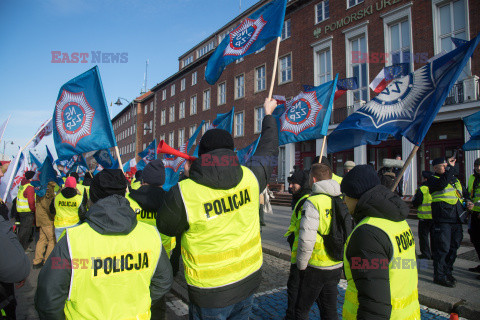 Protest służb mundurowych w Gdańsku