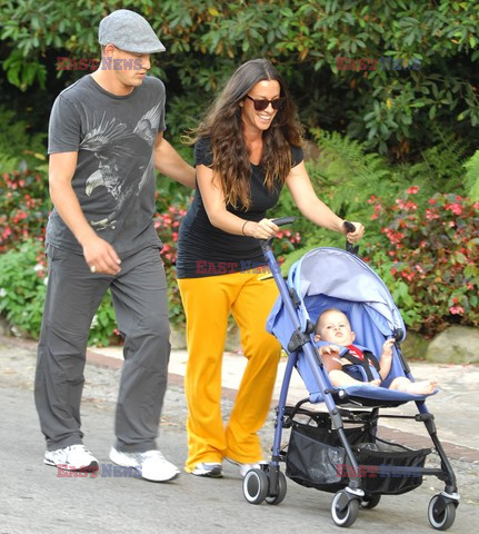 Alanis Morissette with her husband in Brentwood