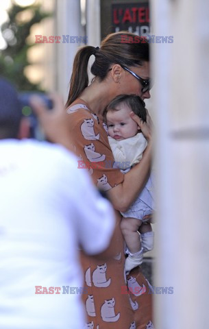 Victoria Beckham with baby daughter Harper