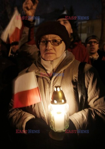 Manifestacja przed domem Wojciecha Jaruzelskiego