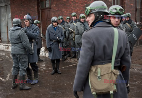 Plan zdjęciowy filmu A.Wajdy "Wałęsa" w Gdańsku