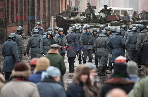 Plan zdjęciowy filmu A.Wajdy "Wałęsa" w Gdańsku