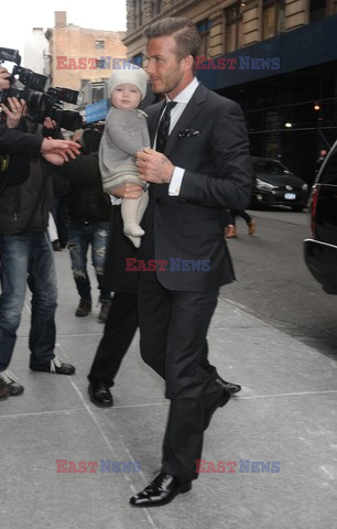 David and Victoria Beckahm with daughter in New York