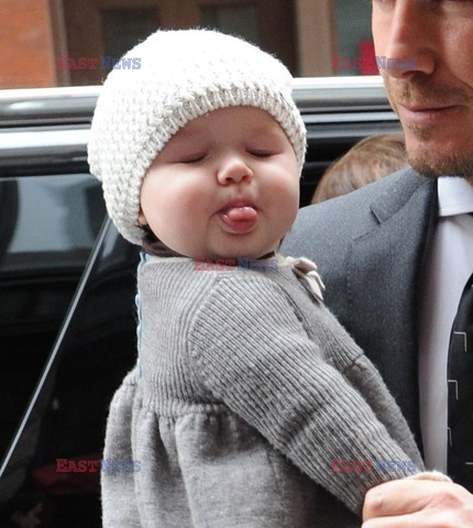 David and Victoria Beckahm with daughter in New York