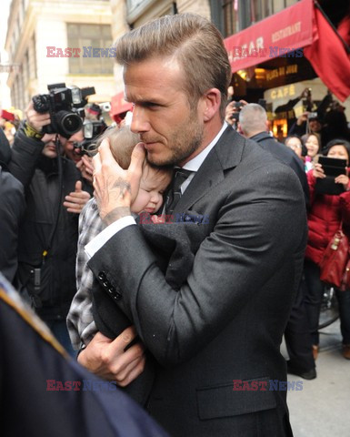 David and Victoria Beckahm with daughter in New York