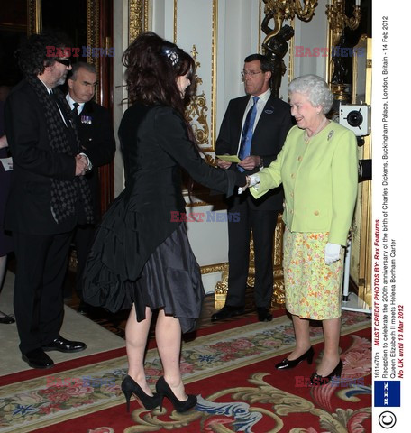 Queen Elizabeth II meet Rowan Atkinson and Gillian Anderson 