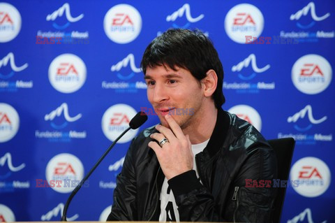 Lionel Messi launching a new video game 