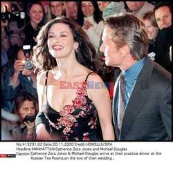 Michael Douglas and Catherine Zeta Jones at the Douglas' family dinner, at the Russian Tea Room, the nite before the Michael Dou