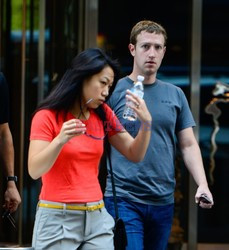Mark Zuckerberg and Priscilla Chan seen in NYC