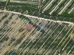 Aerial images of cityscape, landscape, and agriculture in Johor, Malaysia