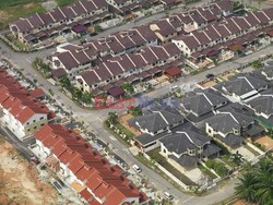 Aerial images of cityscape, landscape, and agriculture in Johor, Malaysia