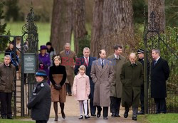 British royal family's traditional Christmas Day church service in Sandringham