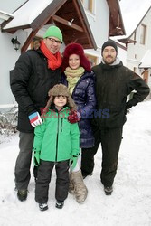 Sylwia Gruchała i Tomasz Majewski na planie serialu Rodzinka.pl