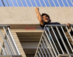 Diego Armando Maradona greets fans in Naples 