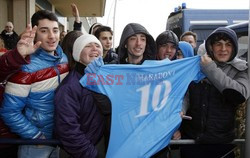 Diego Armando Maradona greets fans in Naples 