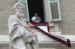 Pope Francis leads his first Angelus prayer 