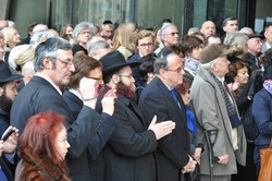 Uroczyste zawieszenie mezuzy w Muzeum Historii Żydów Polskich