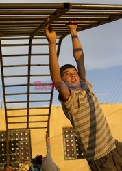 Free Syrian Army youth soldiers attend a training camp 