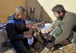 Free Syrian Army youth soldiers attend a training camp 