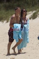 Alanis Morissette and family enjoying a beach day 