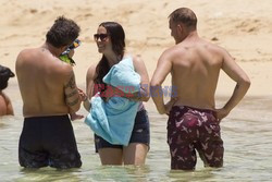 Alanis Morissette and family enjoying a beach day 