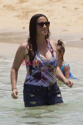 Alanis Morissette and family enjoying a beach day 