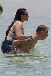 Alanis Morissette and family enjoying a beach day 