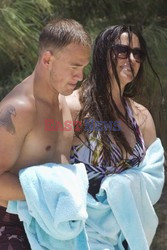 Alanis Morissette and family enjoying a beach day 