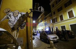 Mural, grafiti z Papieżem Franciszkiem