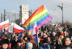 Demonstracja KOD w obronie Lecha Wałęsy w Warszawie