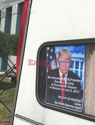 Protestujący sprzed SN gotowi przywitać Trumpa