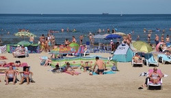 Plażowicze w Świnoujściu