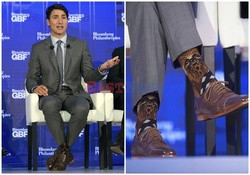 Premier Kanady Trudeau nosi skarpety z Chewbaccą