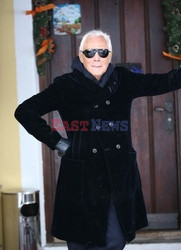 Giorgio Armani z rodziną w Saint-Moritz