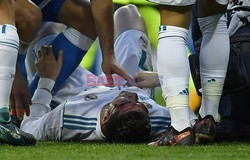 Zakrwawiony Ronaldo i zmartwiona Georgina