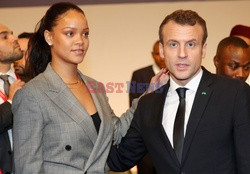 Emmanuel Macron i Rihanna w Dakarze