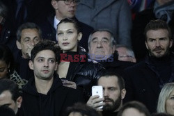 Bella Hadid i David Beckham na meczu Realu Madryt