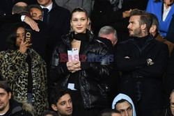 Bella Hadid i David Beckham na meczu Realu Madryt