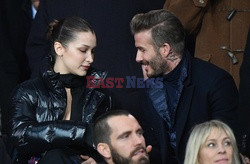 Bella Hadid i David Beckham na meczu Realu Madryt