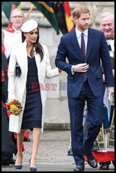 Brytyjska rodzina królewska i goście w Westminister Abbey