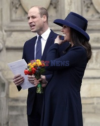 Brytyjska rodzina królewska i goście w Westminister Abbey