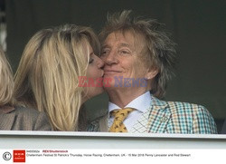 Rod Stewart i Penny Lancaster na wyścigach konnych w Cheltenham